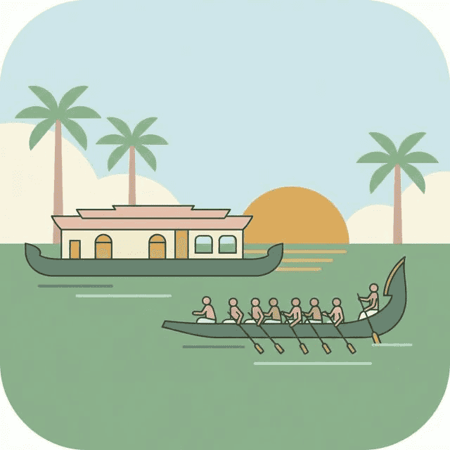 Kerala landmark - Backwaters Houseboat